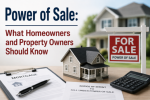 Ontario homeowner reviewing a power of sale notice with a lawyer"